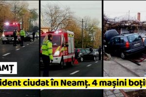 NEAMȚ: Accident ciudat în Neamţ. 4 maşini boţite la Bodeşti (FOTO)