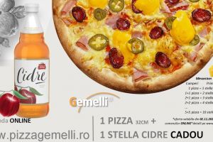 O nouă ofertă marca Gemelli: la fiecare pizza primeşti un cidru gratis