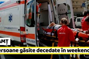 NEAMȚ: 5 persoane găsite decedate în acest weekend
