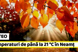 METEO: Temperaturi de până la 21 °C în Neamţ. Prognoza meteo (4–5 noiembrie)