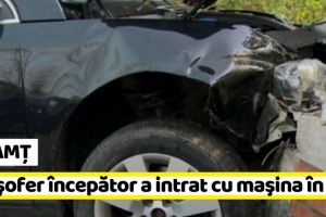 NEAMȚ: Un şofer începător a intrat cu maşina într-un gard. Un tânăr de 16 ani a ajuns la spital