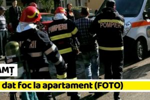 NEAMȚ: Incendiu în Piatra-Neamţ. Și-a dat foc la apartament. Mai multe persoane evacuate (FOTO)