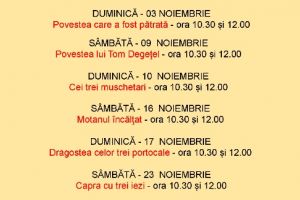 Programul lunii noiembrie, la Teatrul Arlechino