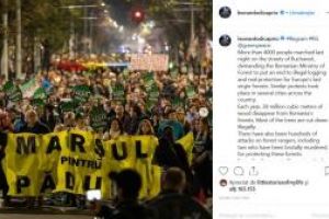 Actorul american Leonardo DiCaprio, impresionat de Marsul pentru Paduri, de la Bucuresti