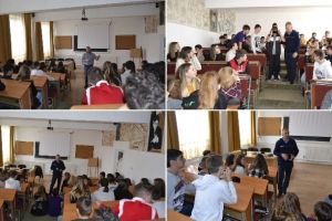 FOTO. Bullyng-ul, subiect al discuţiilor dintre poliţişti şi elevii de gimnaziu din Alba Iulia
