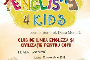 Marţi, 12 noiembrie 2019: English 4 Kids – o nouă întâlnire la Biblioteca Judeţeană „Lucian Blaga” Alba