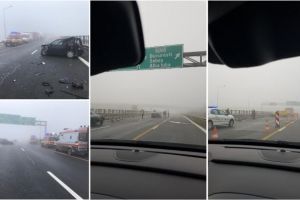 FOTO, VIDEO. Accident rutier pe autostrada A 10, pe sensul de mers dinspre Gilău spre Turda: O fetiţă de 10 ani şi două femei, transportate la spital