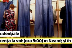 Prezidenţiale 2019: Prezenţa la vot la ora 9:00 în Neamţ şi în ţară