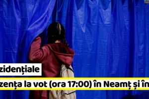 Prezidenţiale 2019: Prezenţa la vot la ora 17:00 în Neamţ şi în ţară
