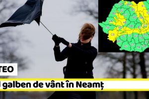 METEO: Cod galben vânt în Neamţ şi informare meteo de ploi