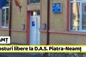 NEAMȚ: 4 posturi scoase la concurs de Direcţia de Asistenţă Socială Piatra-Neamţ