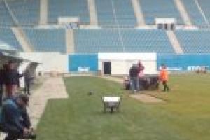 Montarea gazonului hibrid pe Oblemenco, la final