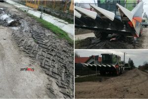 FOTO. Spaţii verzi distruse într-o comună din judeţ. Utilajele au făcut ,,prăpăd”