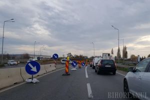 Lucrările la noua giraţie de pe Centura Oradiei au provocat cozi de maşini de sute de metri (FOTO / VIDEO)