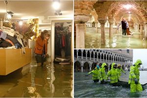 FOTO. Dezastru la Veneţia. Zeci de români afectaţi după ce oraşul a fost înghiţit de apă