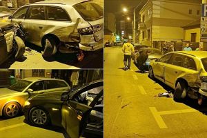 FOTO. Șoferul BMW-ului care a lovit şapte maşini a fost prins! Consumase alcool