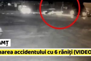 NEAMȚ: Accidentul din Girov, surprins de camere. Două familii (6 persoane) au ajuns la spital (VIDEO)