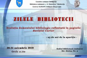 Zilele Bibliotecii Judeţene I.H. Rădulescu se desfăşoară între 20 şi 23 noiembrie