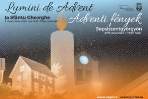 Două coroane de Advent amplasate în municipiul Sfântu Gheorghe, în aşteptarea Crăciunului