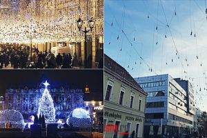 FOTO&VIDEO. Perdea de lumini, în centrul oraşului. Satu Mare, cum n-a mai fost vreodată!