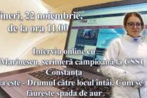 Interviu online cu Eva Marinescu, scrimera campioana la CSS1 Constanta: Tema este - Drumul catre locul intai. Cum se faureste spada de aur  