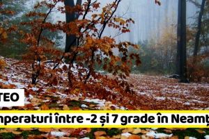 METEO: Temperaturi între -2 şi 7 grade în Neamţ. Prognoza meteo (21–22 noiembrie)
