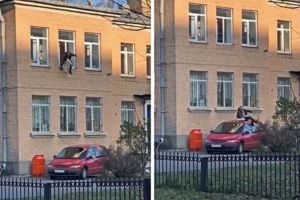 Evadare ca în filme: a sărit de la etajul unei secţii de poliţie cu caloriferul în braţe (VIDEO)