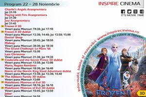 Program Cinema Inspire Alba Mall. Ce filme vor rula în perioada 22 – 28 noiembrie 2019