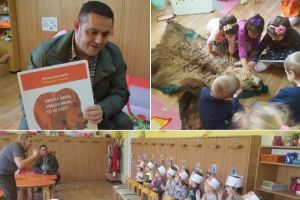 FOTO, VIDEO: Copiii de la Grădiniţa nr. 9 din Alba Iulia şi-au îmbogăţit cunoştinţele despre animale, cu un oaspete de seamă, vânătorul
