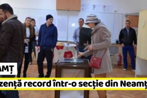 NEAMȚ: Prezenţă record într-o secţie din Neamţ. Peste 40% la primele ore