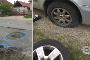 Dobre iar n-a apucat sa voteze! A facut panã intr-o groapa din Ploiesti