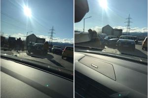 FOTO Carambol pe Calea Cisnădiei – Trei maşini s-au ciocnit