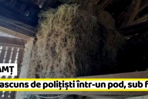 NEAMȚ: Tânăr din Neamţ, urmărit general, găsit de poliţişti ascuns într-un pod, sub fân