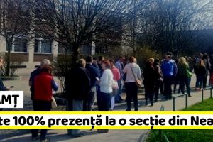 NEAMȚ: Prezenţă de peste 100% la o secţie din Neamţ la ora 14:00
