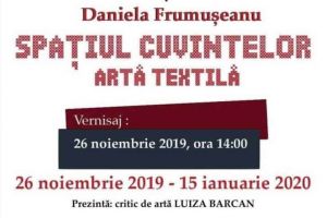 26 noiembrie:  Expoziţie de lucrări de artă textilă „Spaţiul cuvintelor” la Museikon în Alba Iulia