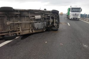 Accident rutier pe Autostrada A2 pe sensul de mers spre Constanta. Un autovehicul implicat (galerie foto)