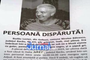 L-AȚI VĂZUT? Un bărbat dispărut din Bacău, văzut ultima oară urcându-se într-un tren cu destinaţia Adjud