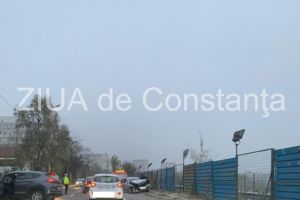 Accident rutier pe strada Traian din Constanta. Echipajele de politie, la fata locului