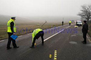 FOTO Tragedie rutieră! Un bărbat a murit, după ce a fost lovit de maşină pe un drum naţional din Botoşani