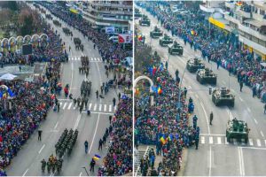 Ceremonie militară fastuoasă la Alba Iulia, de Ziua Naţională: 1.400 de militari, 110 mijloace tehnice, 15 avioane şi elicoptere