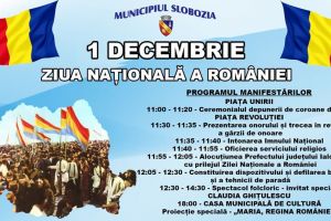 Slobozia: Program manifestări de 1 Decembrie. Restricţii de circulaţie!