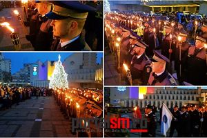 FOTO&VIDEO. Retragere impresionantă cu torţe, la Satu Mare!