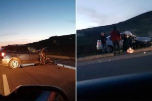 FOTO. Accident rutier GRAV pe DN1C, cu cinci autoturisme implicate: Trei persoane RĂNITE după o depăşire neregulamentară