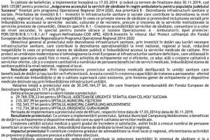 Finalizarea proiectului : „Asigurarea accesului la servicii de sănătate în regim ...