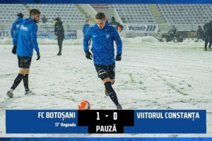 Intr-un decor hibernal, FC Viitorul a pierdut la Botosani si ramane pe locul trei in Liga 1