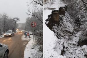 Drumul judeţean care leagă Jelna de Bistriţa, pericol public la intrarea în oraş
