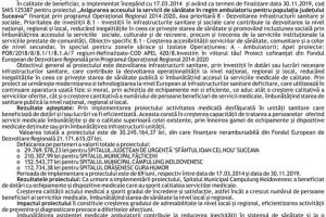 Finalizarea proiectului : „Asigurarea accesului la servicii de sănătate în regim ...