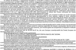 Finalizarea proiectului : „Asigurarea accesului la servicii de sănătate în regim ...