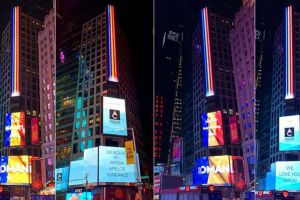 Aqua Carpatica a dus Tricolorul românesc în Times Square, unul dintre cele mai cunoscute ...