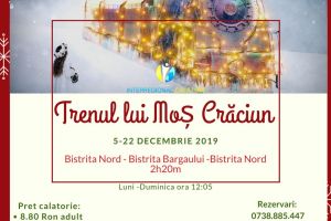 ”Trenul lui Moş Crăciun” va circula şi în Bistriţa-Năsăud